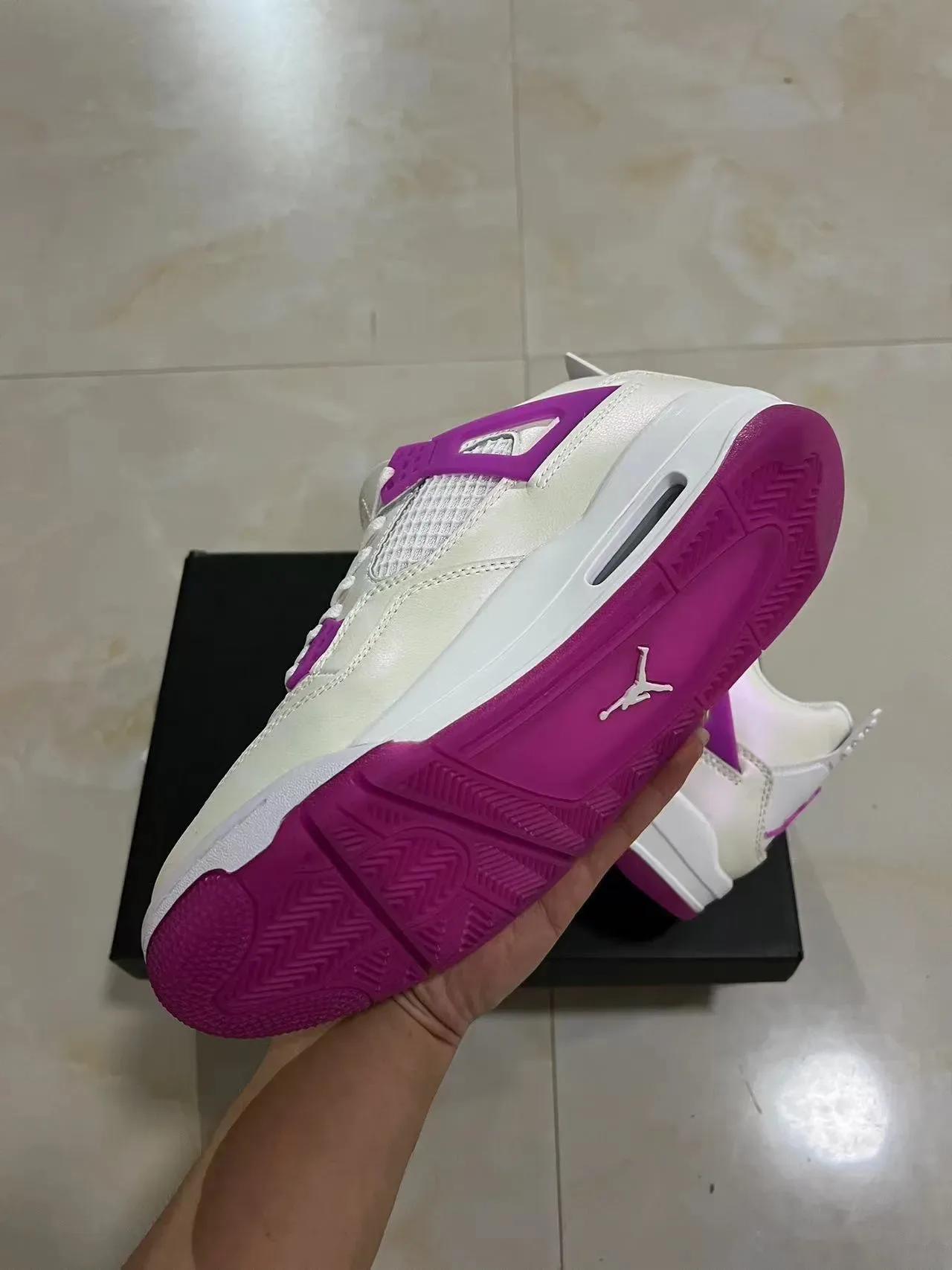 Air Jordan 4 সাদা বেগুনি বাস্কেটবল জুতো 6