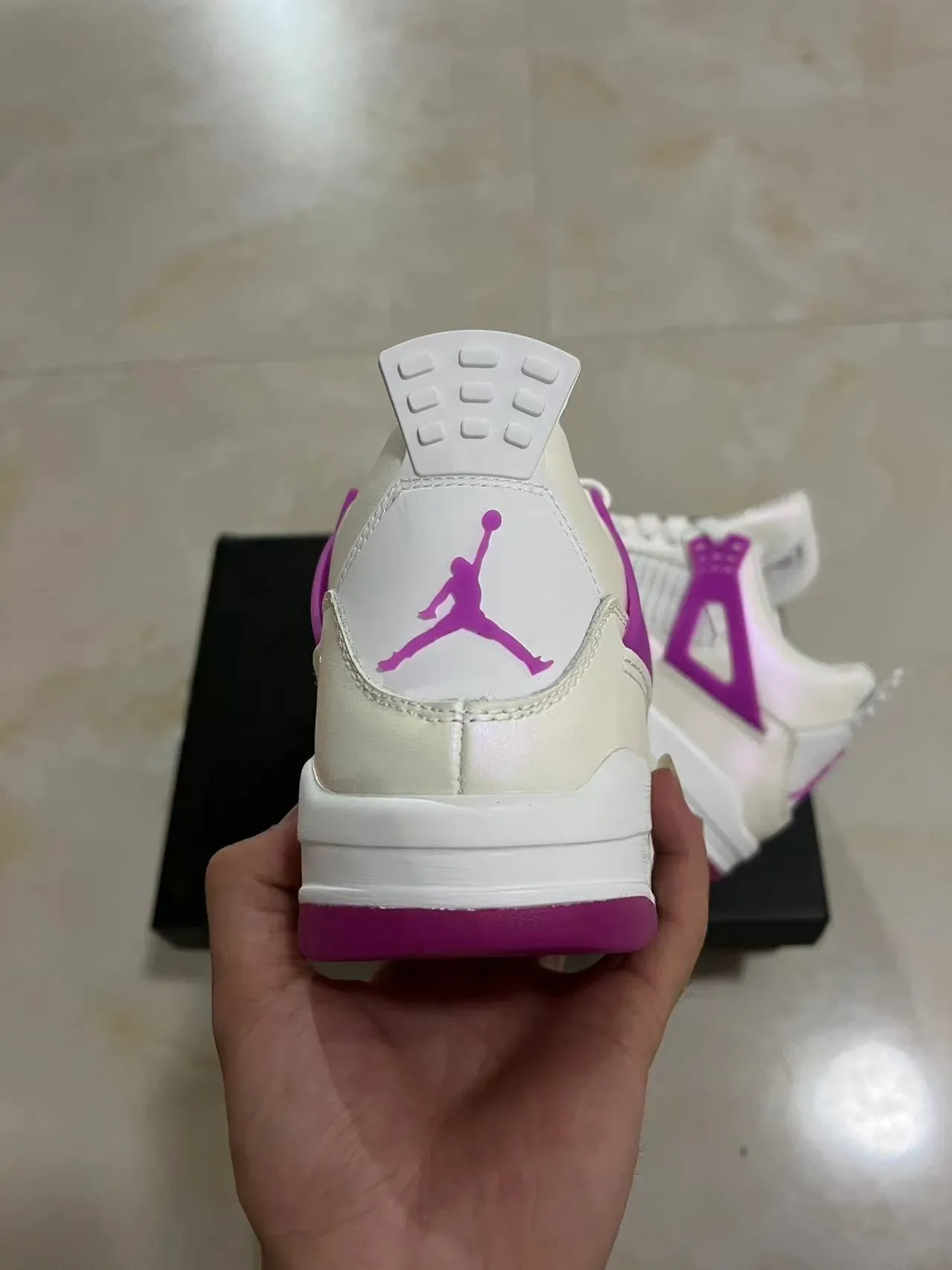 Air Jordan 4 সাদা বেগুনি বাস্কেটবল জুতো 8