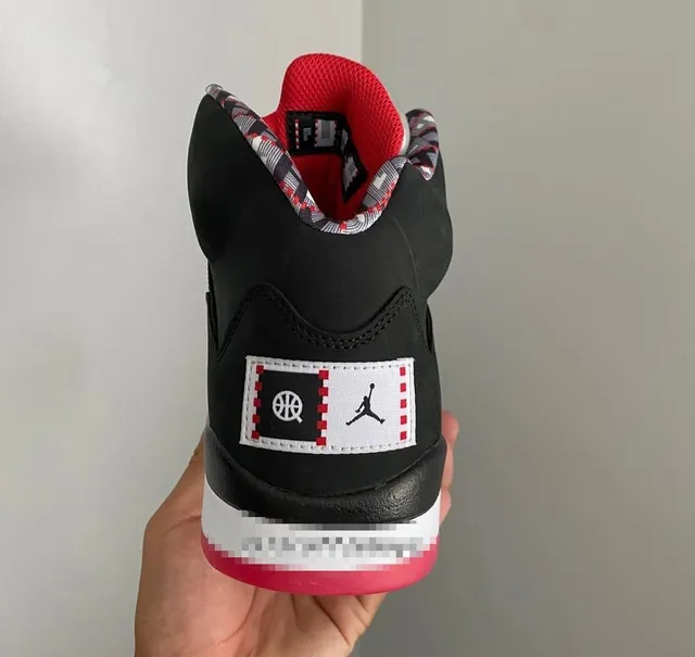Air Jordan 5 काले लाल सफेद बास्केटबॉल जूते 4