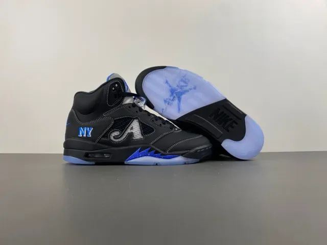 Air Jordan 5 Black Royal Blue NY Basketball Shoes 13
