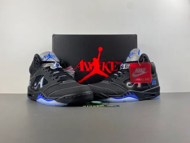 Air Jordan 5 Black Royal Blue NY Basketball Shoes 14