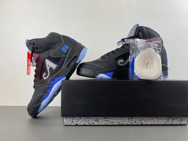 Air Jordan 5 Black Royal Blue NY Basketball Shoes 15