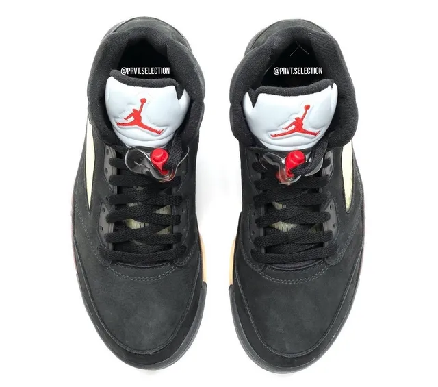 حذاء كرة السلة Air Jordan 5 GORE-TEX أسود وأحمر 6
