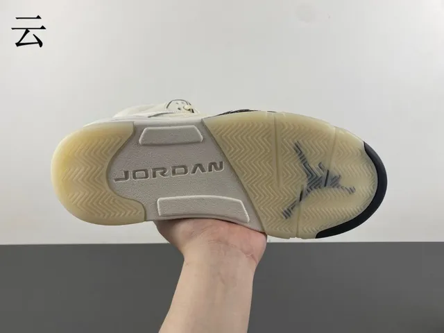 Air Jordan 5 Off-White नेवी बास्केटबॉल जूते 10