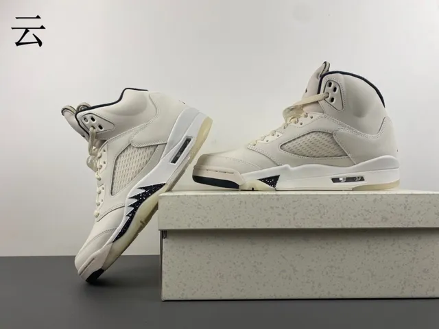 Air Jordan 5 Off-White नेवी बास्केटबॉल जूते 17