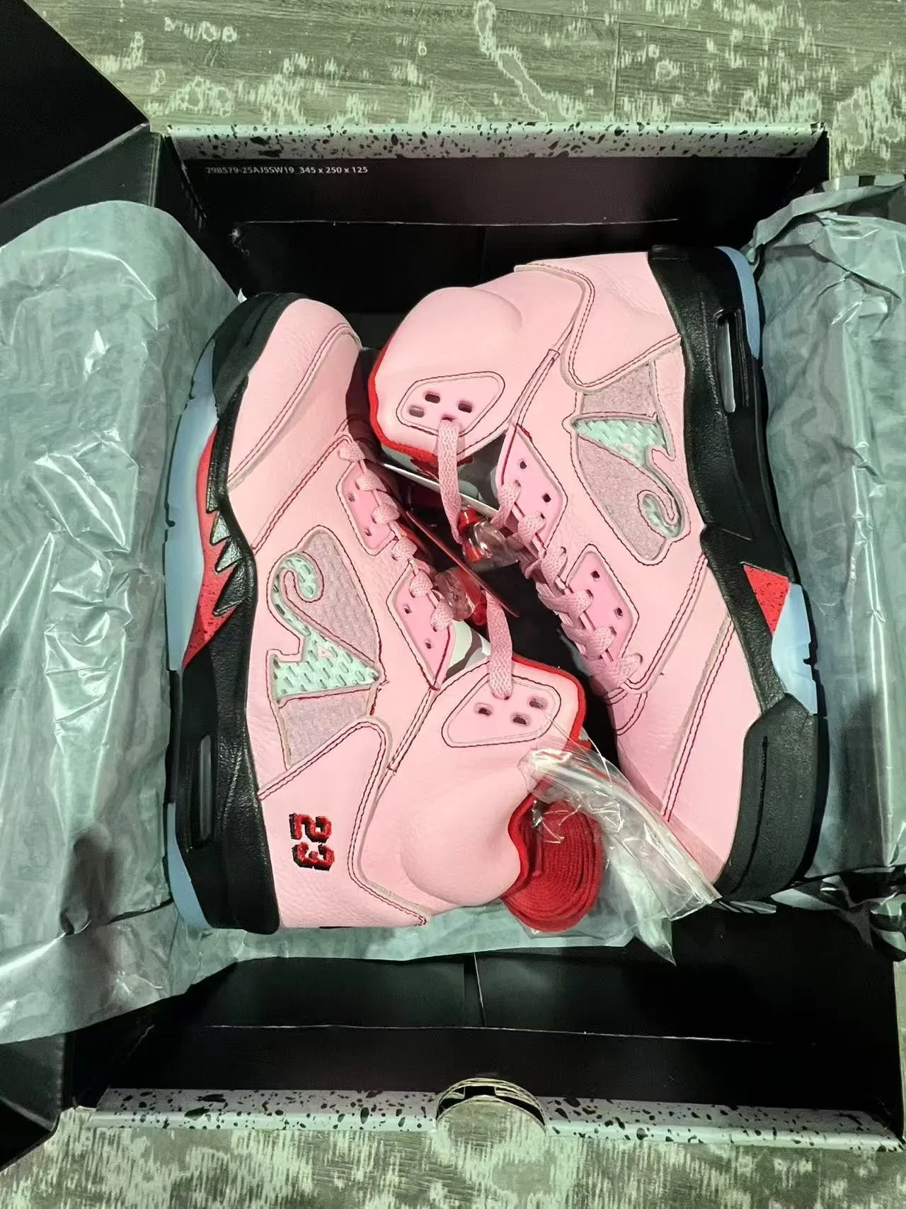 Air Jordan 5 Rose Noir Rouge NY 23 Chaussures de Basketball 9