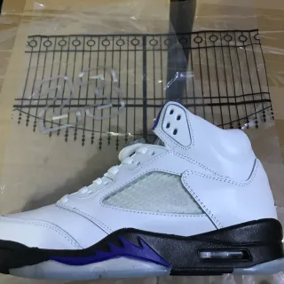 Air Jordan 5 সাদা কালো বেগুনি ফ্লেম বাস্কেটবল জুতা