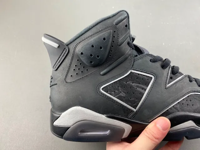 Tênis de basquete Air Jordan 6 preto cinza escuro prateado 3
