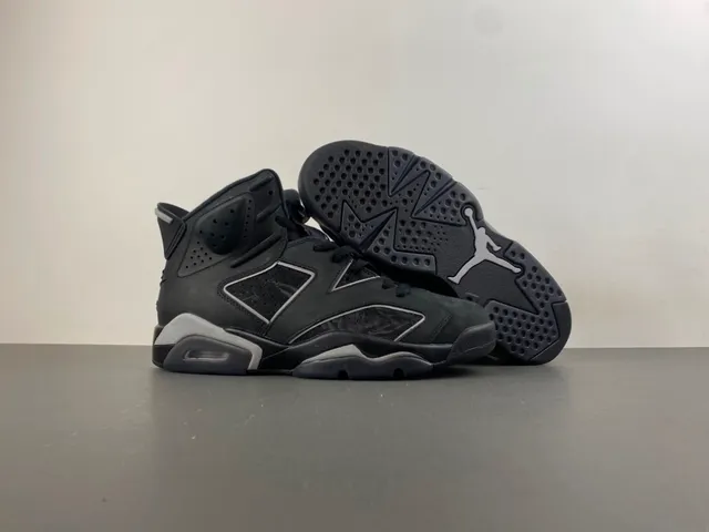 Tênis de basquete Air Jordan 6 preto cinza escuro prateado 12