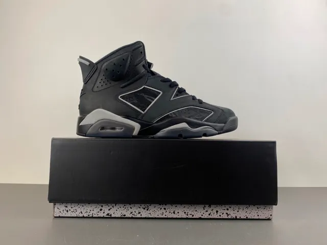 Tênis de basquete Air Jordan 6 preto cinza escuro prateado 15