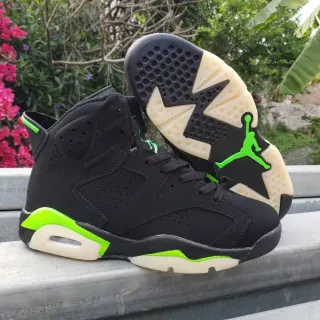 Tênis de basquete Air Jordan 6 preto verde neon