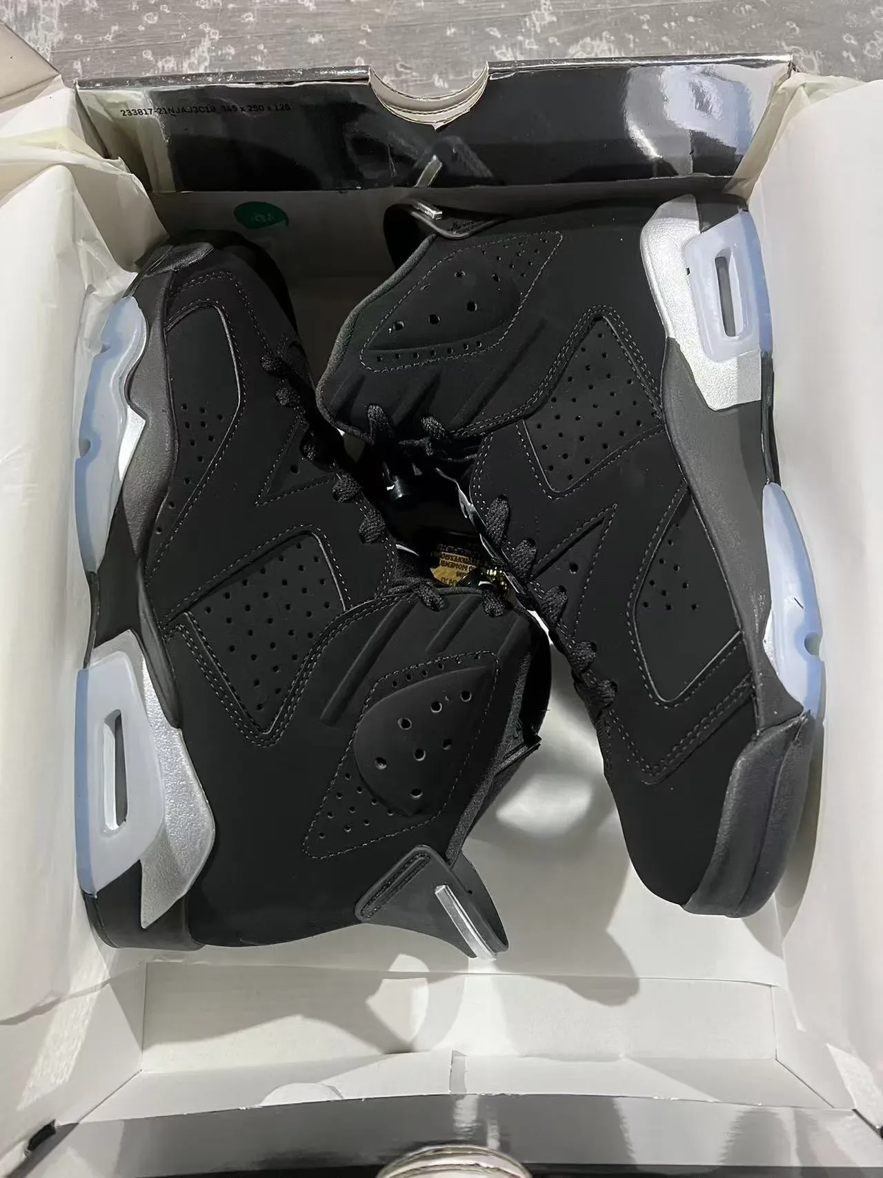 Air Jordan 6 কালো সিলভার Visible Air বাস্কেটবল জুতো 3