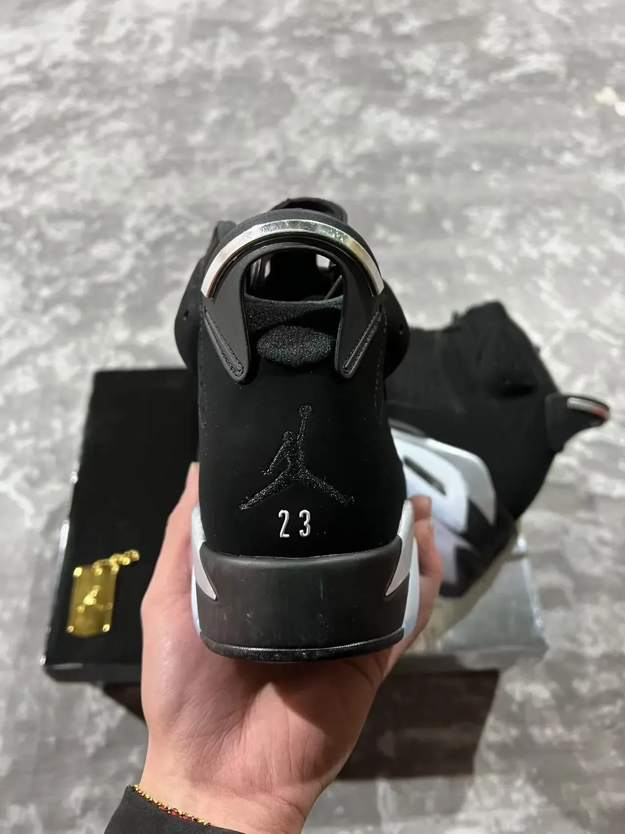 Air Jordan 6 কালো সিলভার Visible Air বাস্কেটবল জুতো 4