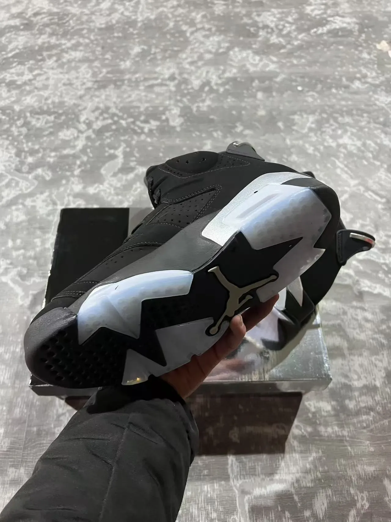 Air Jordan 6 কালো সিলভার Visible Air বাস্কেটবল জুতো 6