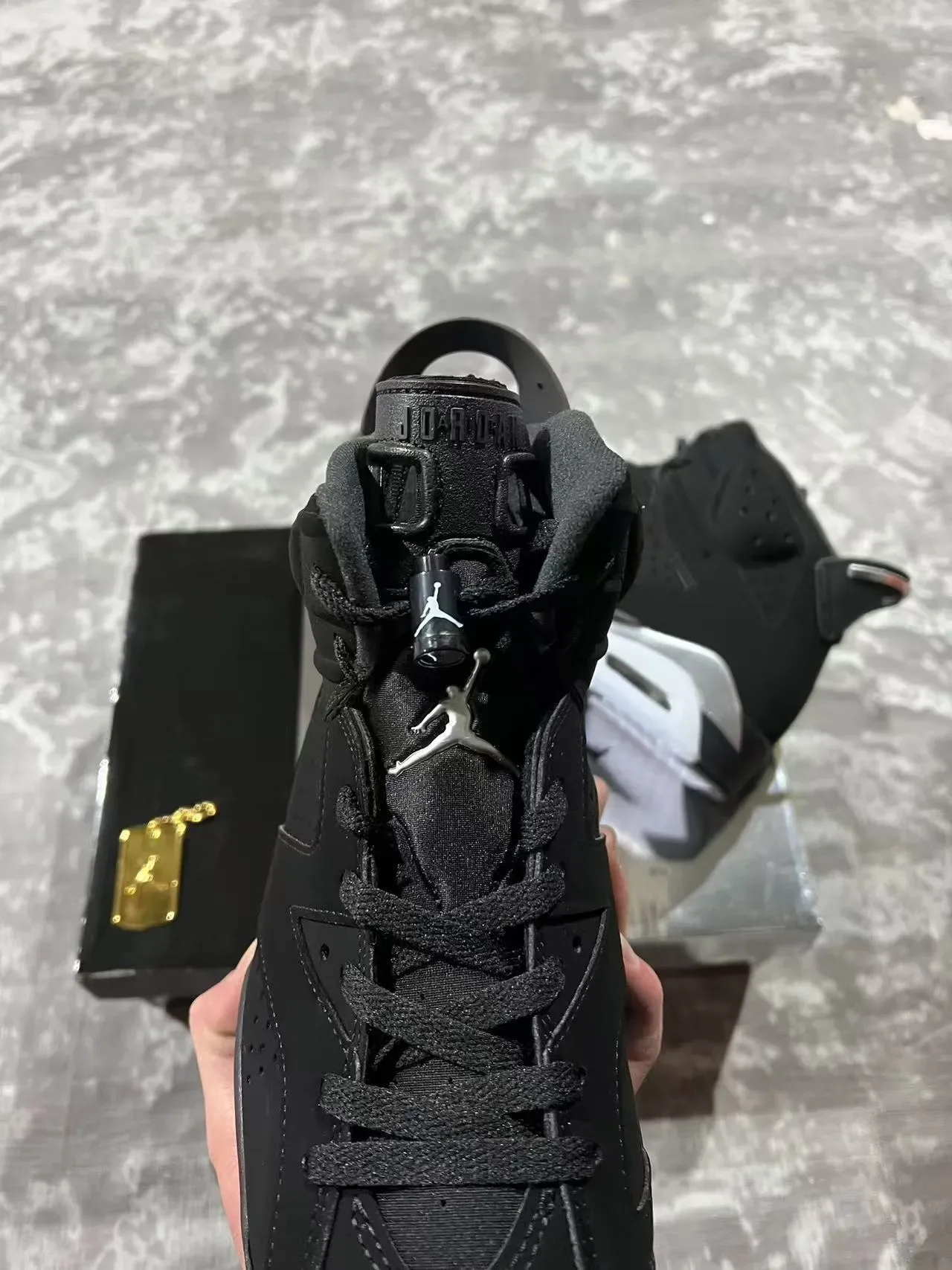 Air Jordan 6 কালো সিলভার Visible Air বাস্কেটবল জুতো 8