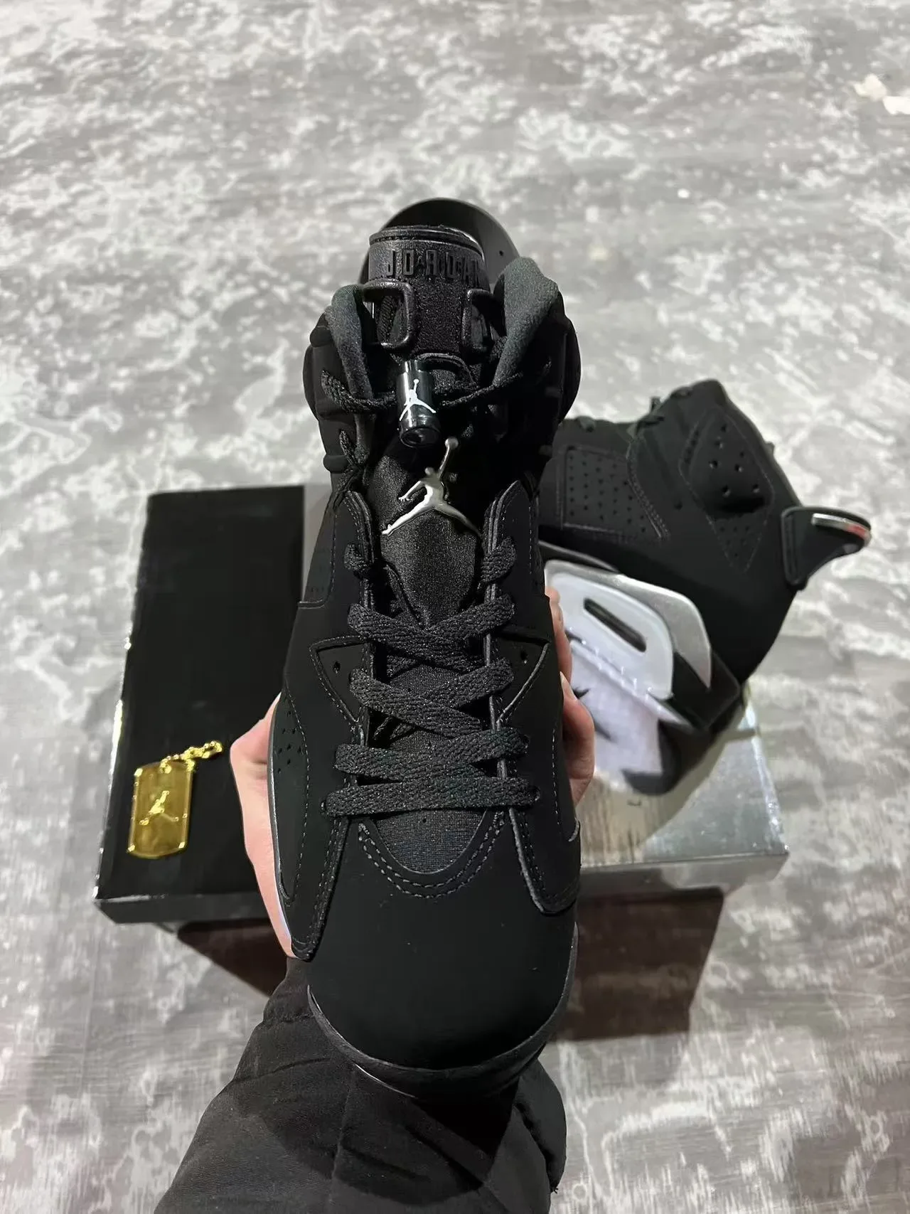 Air Jordan 6 কালো সিলভার Visible Air বাস্কেটবল জুতো 9