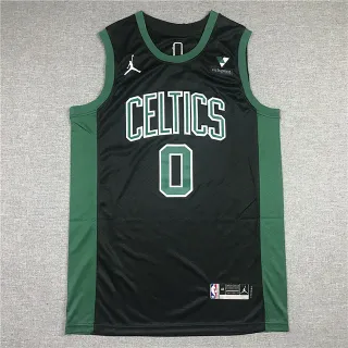 Regata de mesh Air Jordan Boston Celtics Jayson Tatum #0 Statement preta e verde