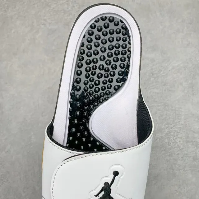 Air Jordan Slide Black White Gold Flame Slipper 3