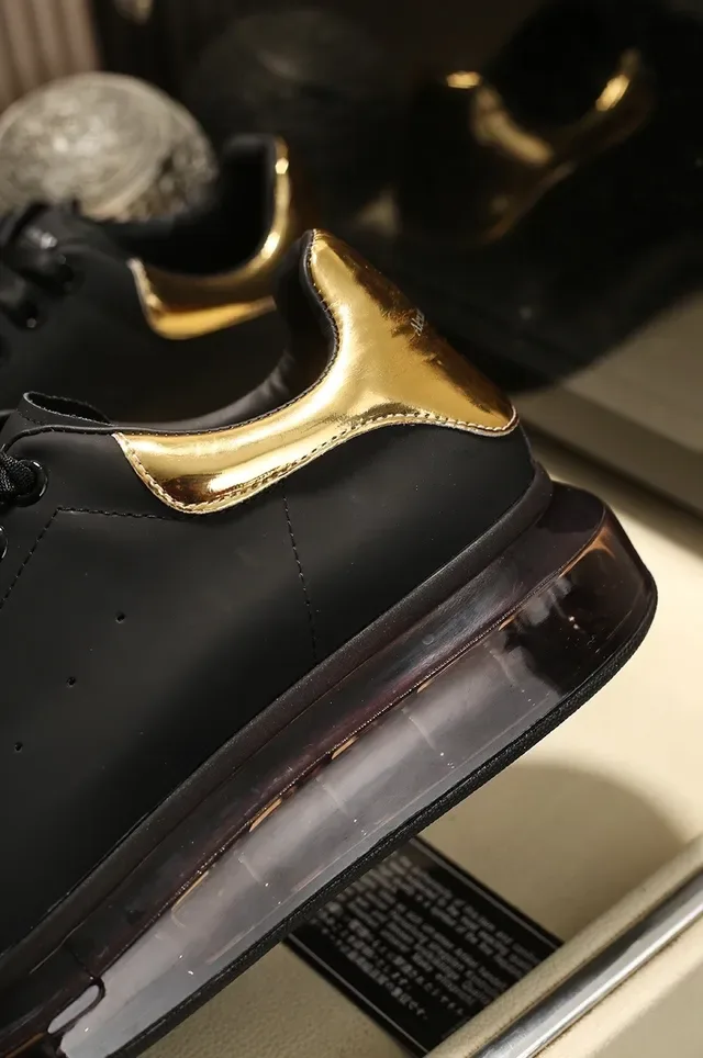 Alexander McQueen Oversized Sneaker Black Gold Sole Smooth Leather Upper Lifestyle Sneakers 3