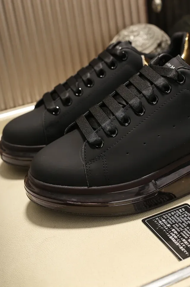 Alexander McQueen Oversized Sneaker Black Gold Sole Smooth Leather Upper Lifestyle Sneakers 4