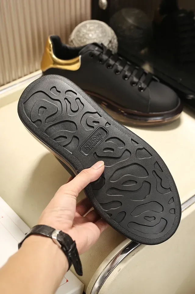 Alexander McQueen Oversized Sneaker Black Gold Sole Smooth Leather Upper Lifestyle Sneakers 5