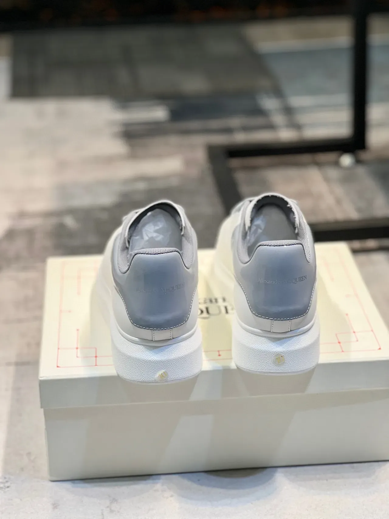Alexander McQueen Oversized Sneaker White and Light Gray Lifestyle Sneakers 2