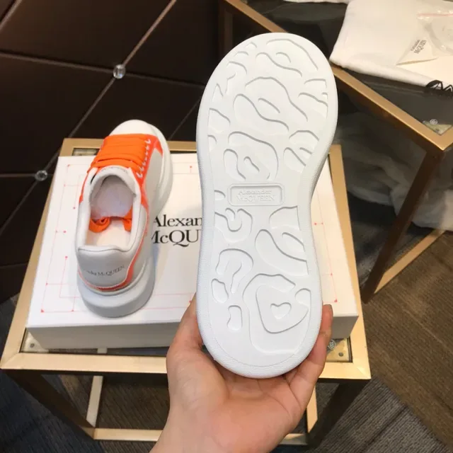 Alexander McQueen Oversized Sneaker White and Orange Chunky Sneakers 4