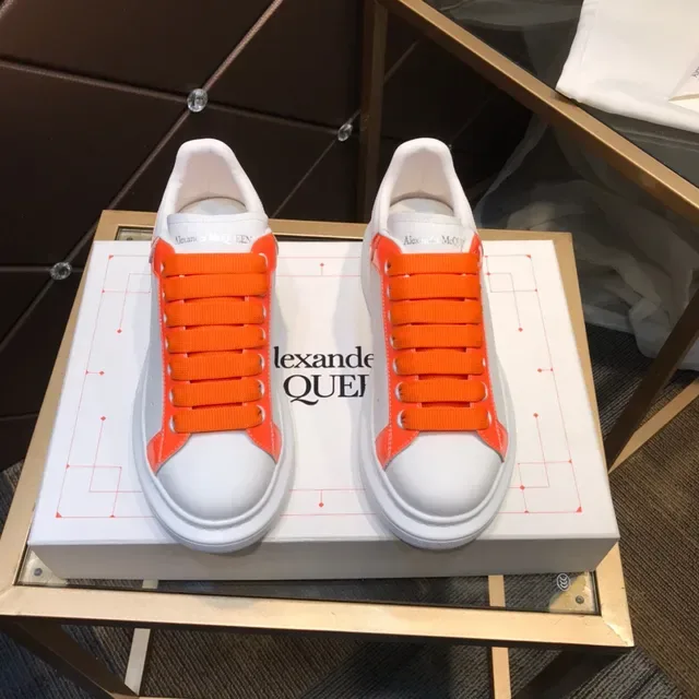Alexander McQueen Oversized Sneaker White and Orange Chunky Sneakers 9