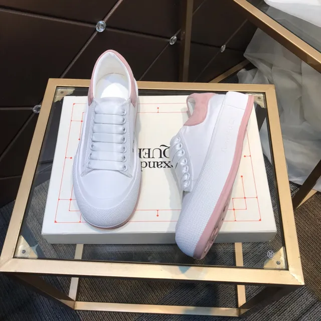 Alexander McQueen Oversized Sneaker White Pink Platform Sole Textured Toe Cap Lifestyle Sneakers 7