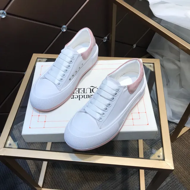Alexander McQueen Oversized Sneaker White Pink Platform Sole Textured Toe Cap Lifestyle Sneakers 8