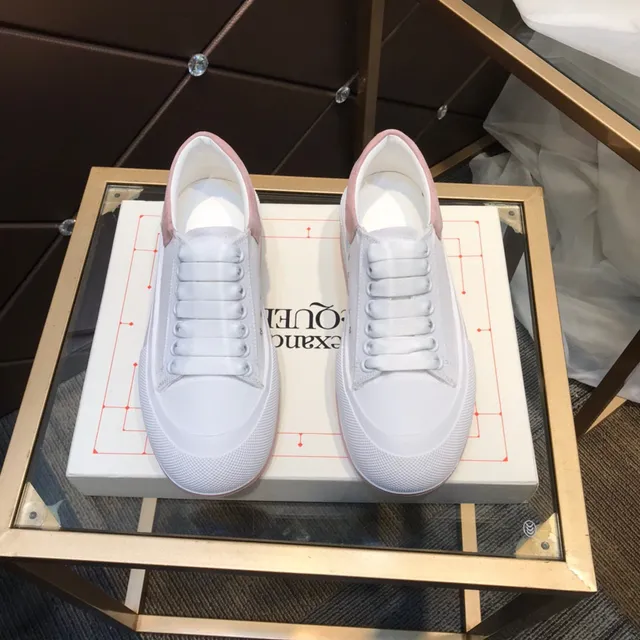 Alexander McQueen Oversized Sneaker White Pink Platform Sole Textured Toe Cap Lifestyle Sneakers 9