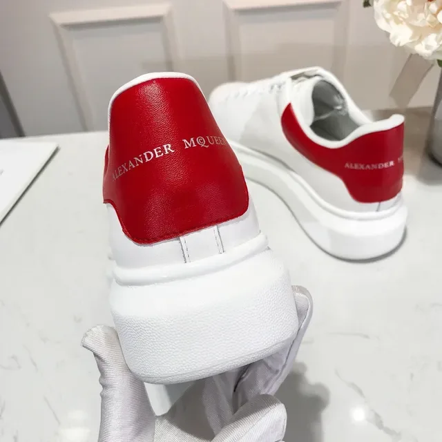 Alexander McQueen Oversized Sneaker White Red Heel Tab Lifestyle Sneakers 2