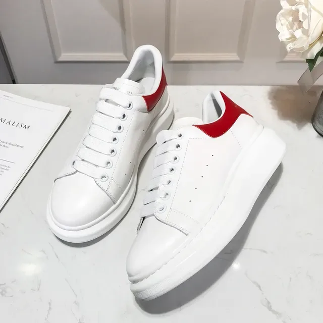 Alexander McQueen Oversized Sneaker White Red Heel Tab Lifestyle Sneakers 4