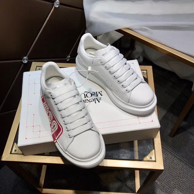 Alexander McQueen Oversized Sneaker White Red Logo Lifestyle Sneakers 5