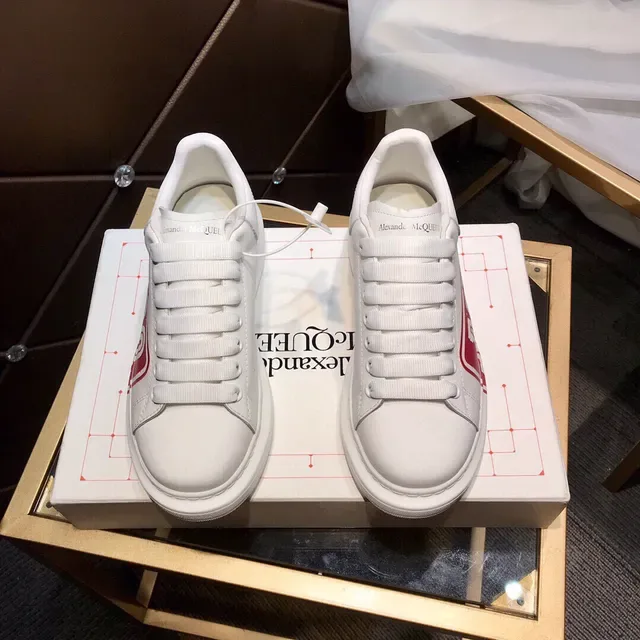 Alexander McQueen Oversized Sneaker White Red Logo Lifestyle Sneakers 8