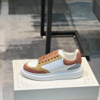 Alexander McQueen Oversized Sneaker White Tan Rose Gray Lifestyle Sneakers