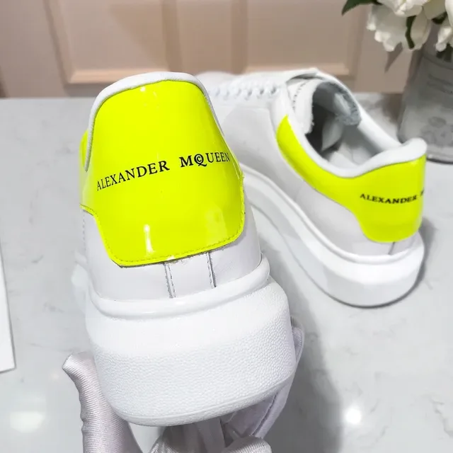 Alexander McQueen Oversized Sneaker White Yellow Platform Sole Leather Upper Lifestyle Sneakers 3