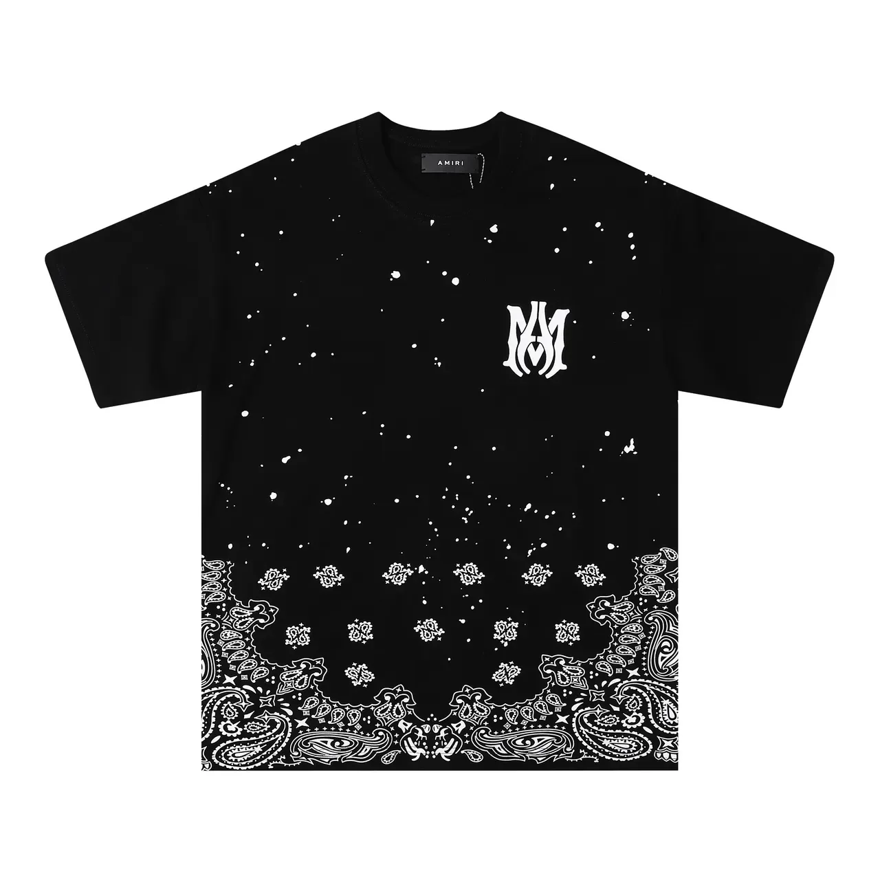 Camiseta Amiri com salpico degradê e barra bandana 3