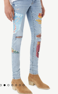 Amiri Graphic Patchwork Distressed Slim-Fit Jeans 3
