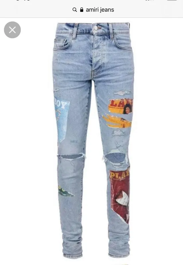 Amiri Graphic Patchwork Distressed Slim-Fit Jeans 4