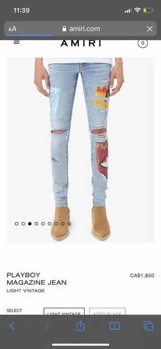 Amiri Graphic Patchwork Distressed Slim-Fit Jeans 7
