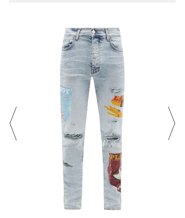 Amiri Graphic Patchwork Distressed Slim-Fit Jeans 12