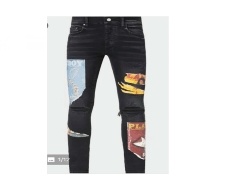 Amiri Graphic Patchwork Distressed Slim-Fit Jeans 17