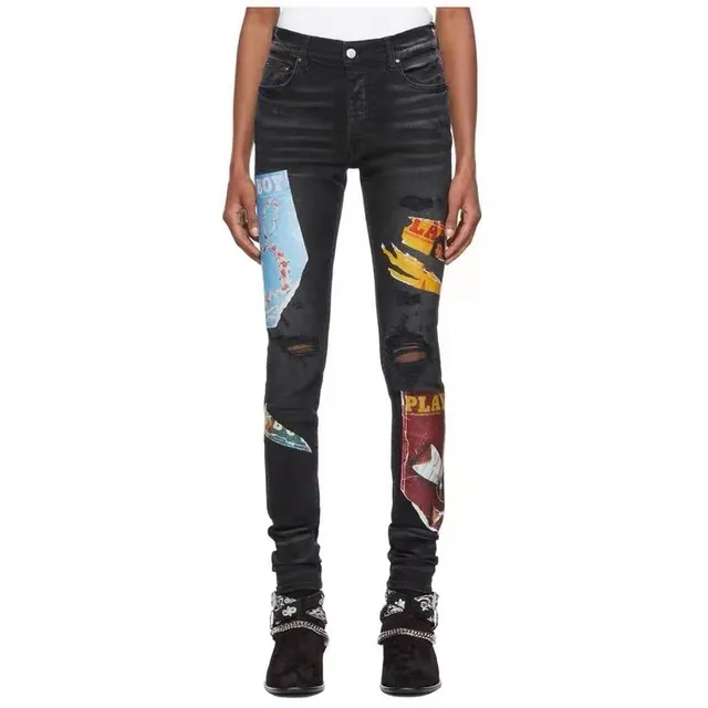 Amiri Graphic Patchwork Distressed Slim-Fit Jeans 18