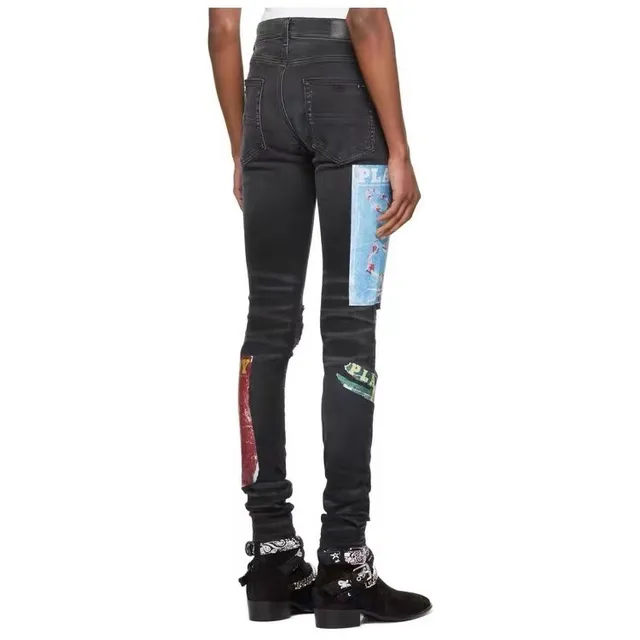 Amiri Graphic Patchwork Distressed Slim-Fit Jeans 19