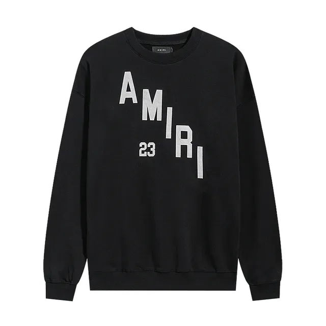 Amiri pull noir à col rond imprimé graphique 2