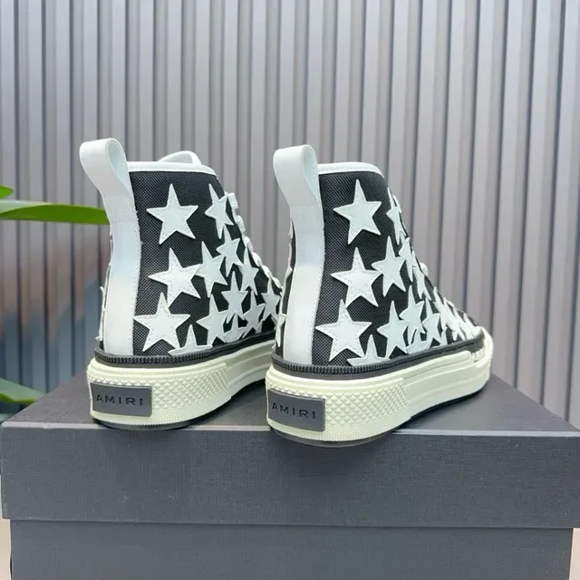 Amiri Skel Top High Black White Star Print Lifestyle Sneakers 5
