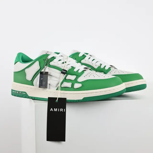 Amiri Skel Top Low Green and White Lifestyle Sneakers 3