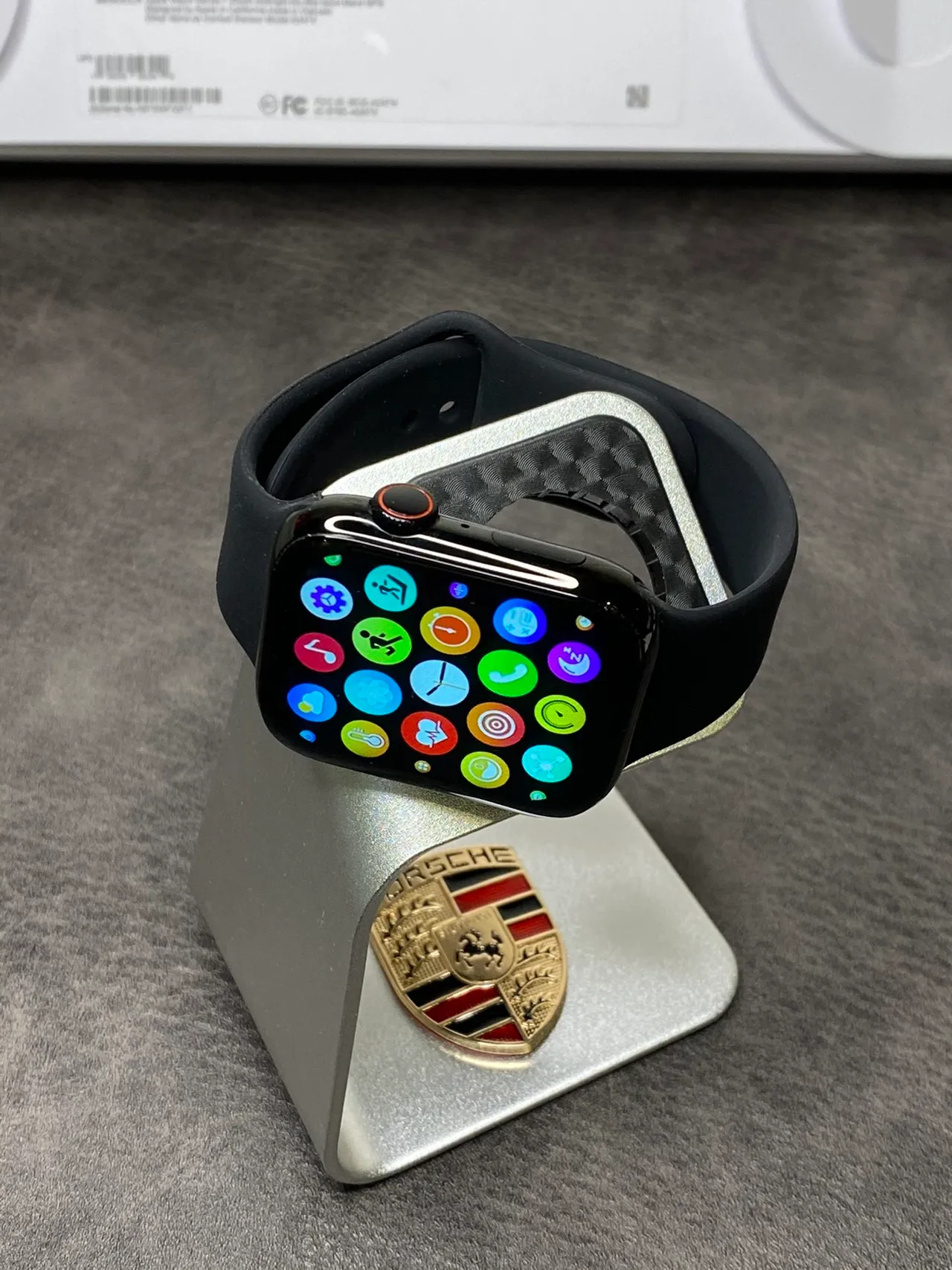 Apple Series 7 Plata Gris Borde Plano Carcasa Acero Inoxidable Banda Deportiva de Silicona Ligera Reloj Deportivo 6