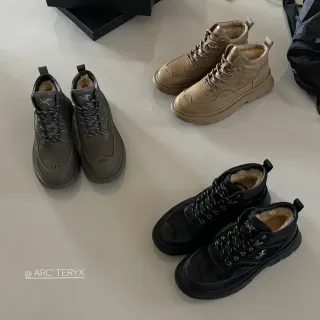 Arc'teryx Black Beige Insulated Shearling-Lined Mixed-Material Upper Ankle Boots